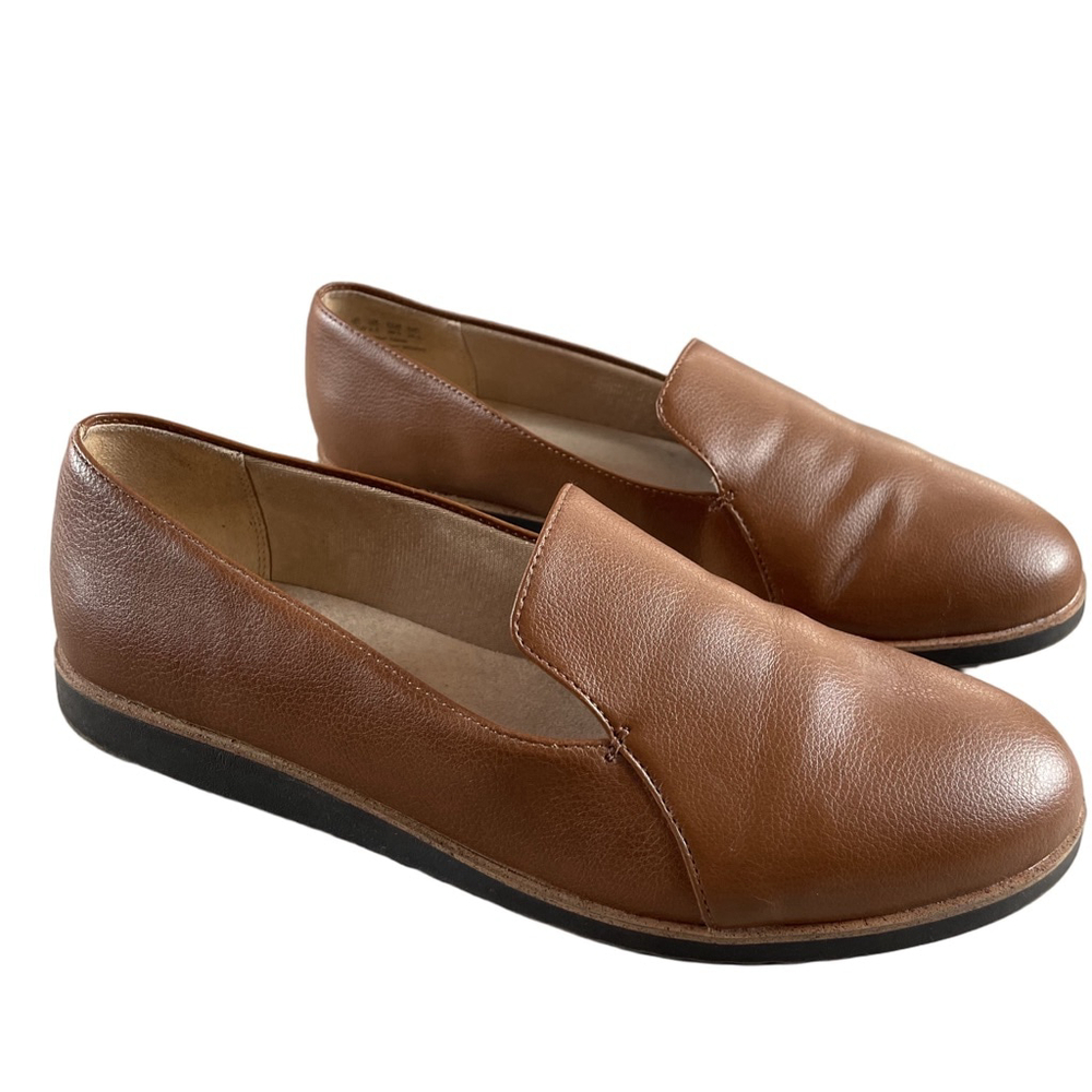 LifeStride Womens 9.5W Brown Slip On Comfort Loafers Work Casual Shoes
